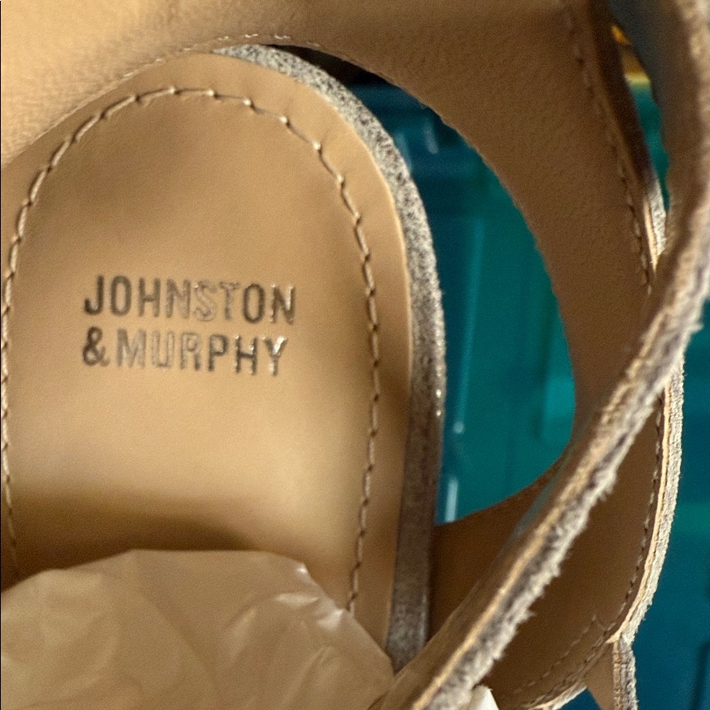 Johnston & Murphy Shimmering Silver Sandals - Picture 2 of 6